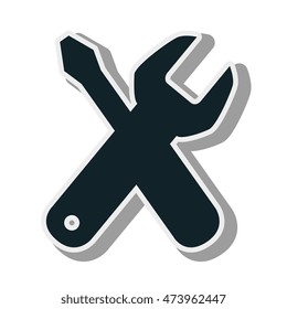 repair fix tools wrench and screwdriver cross vector illustration