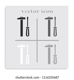 Repair flat black and white vector icon. Mechanic service concept.