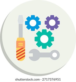 Icono de estilo de círculo plano de reparación