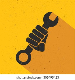 Repair flat design,yellow version,vector