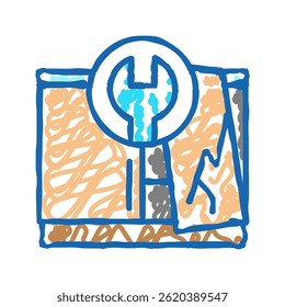 reparação de móveis ícone doodle esboço vetor. sinal de reparação de móveis. ilustração de símbolo isolado