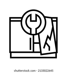 repair furniture line icon vector. repair furniture sign. isolated contour symbol black illustration
