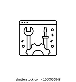Repair gear cog spanner icon. Element of labor icon