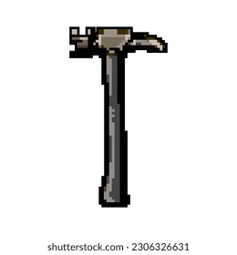 repair hammer tool game pixel art retro vector. bit repair hammer tool. old vintage illustration