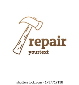 repair hand drawn logo design. gradient color