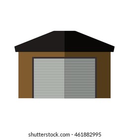 Repair and home concept represented by garage icon. Isolated and flat illustration