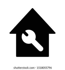 repair home glyph flat vector icon