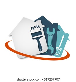 Repair of home with a tool vector