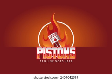 Repair hot fire piston logo design