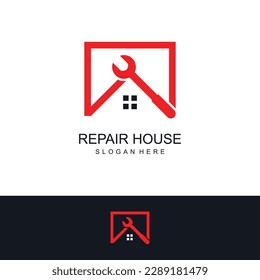 Repair house logo design vector llustration simple project Premium Vector Part 3