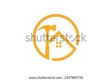 Repair house logo vector with unique concept Premium Vector