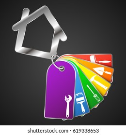 Repair a house symbol with a tool for business