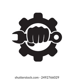repair icon design. mechanical system setting sign and symbol.