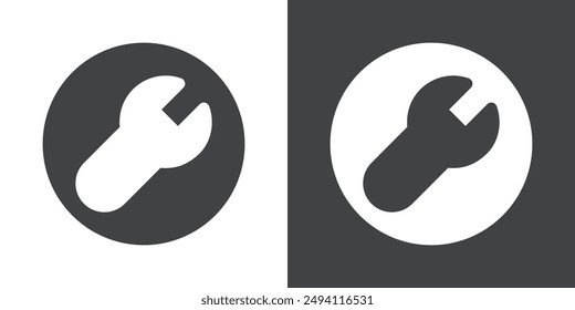 Repair icon Flat set in black and white color outline vector