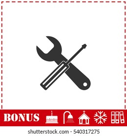 Repair icon flat. Simple vector symbol and bonus icon