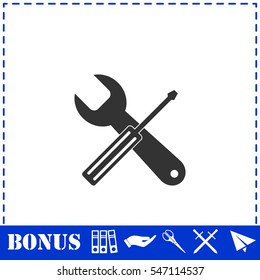 Repair icon flat. Simple vector symbol and bonus icon