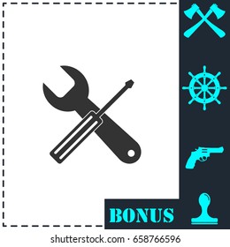 Repair icon flat. Simple vector symbol and bonus icon