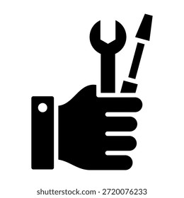 Ilustración vectorial de diseño de glifo de icono de reparación
