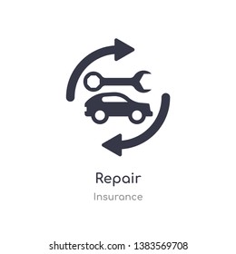 repair icon. isolated repair icon vector illustration from insurance collection. editable sing symbol can be use for web site and mobile app