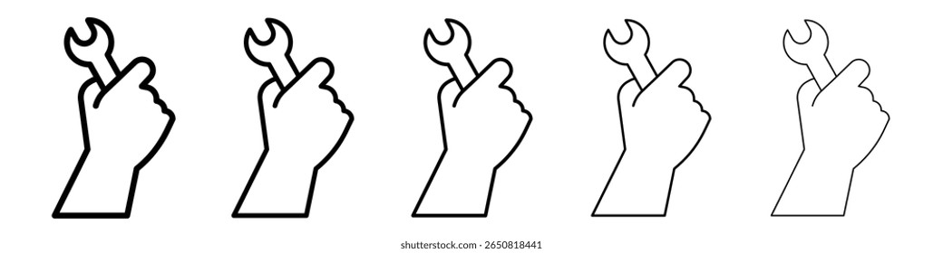Repair icon isolated vector on white background set