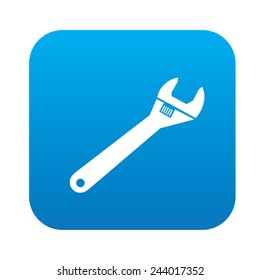 Repair icon on blue button, clean vector