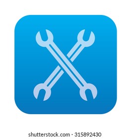Repair icon on blue button background,clean vector