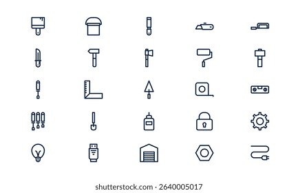 Repair icon representing maintenance tools, fixing service, and technical solution in outline style