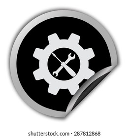 repair icon - round vector sticker