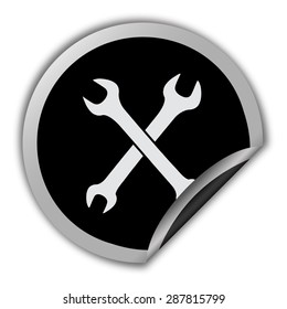 repair icon - round vector sticker