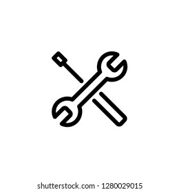 Repair icon. Screwdriver and wrench sign