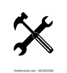icono de reparación, icono de herramientas de servicio símbolo vector ilustración aislada fondo blanco