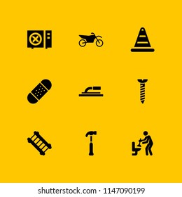 repair icon set. air conditioning, ladder and band aid vector icon for graphic design and web