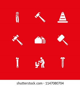 repair icon set. hammer, toolbox and spanner vector icon for graphic design and web