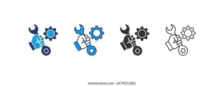 Conjunto de iconos de reparación Colección de estilos múltiples
