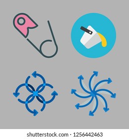 repair icon set. vector set about paint bucket, safety pin and airscrew icons set.