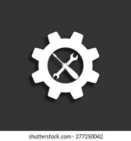 Repair icon with shadow - vector illustration