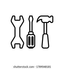 Repair icon symbol vector on white background. editable