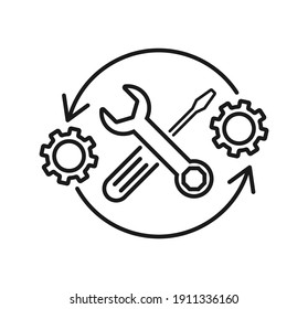 Repair icon, thin line. Vector illustration