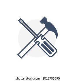 Repair Icon tools for configuration settings, maintenance service, construction and builder illustration concept