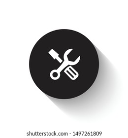 Repair icon vector design. Black flat icon with dynamic concept. Scalable vector design. 