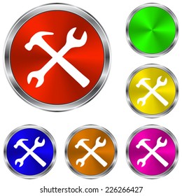 Repair  icon - vector glossy colourful buttons