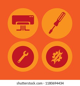 repair icon. repair vector icons set air conditioner, wrench gear, screwdriver and wrench