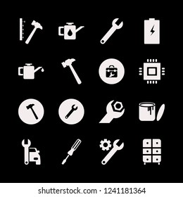 repair icon. repair vector icons set hammer nails, paint can, cabinet and cpu