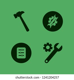 repair icon. repair vector icons set filter, wrench gear and hammer