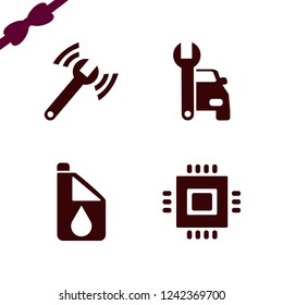 repair icon. repair vector icons set diagnostycs wrench, car repair, cpu and car oil