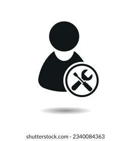 Repair  icon vector illustration. Spanner, screwdriver on isolated background. Human service sign concept.