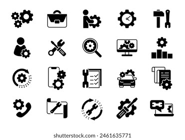 Repair icon vector illustration. Symbol gear on isolated background. Support sign concept.