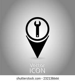 Repair icon - vector map pointer. Flat design style.