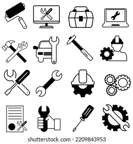 Repair icon vector set. tool illustration sign collection. Service center symbol.