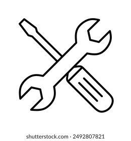 repair icon vector with simple design. crossed wrench and screwdriver icon